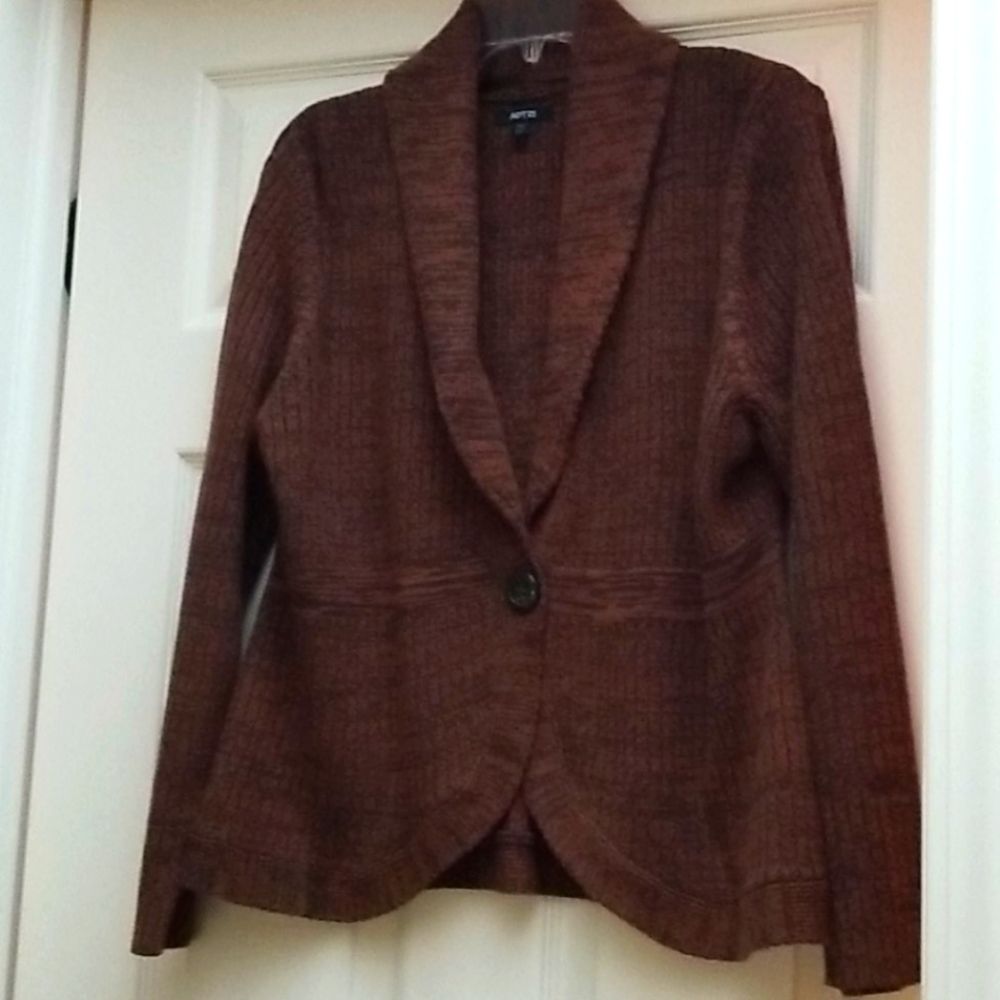 EUC PXL Apt 9 Vneck Open Front Brown Cardigan